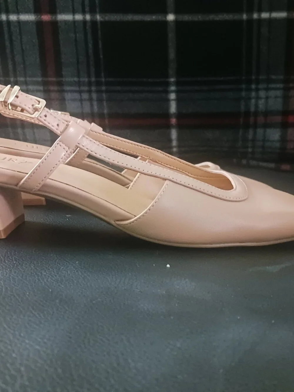 Naturalizer Harper Square Toe Slingback Block Heel Leather Pump Shoe Sz 7.5